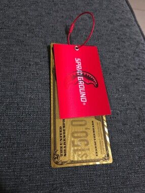 Sprayground Red Logo Tag with Gold Accent Card